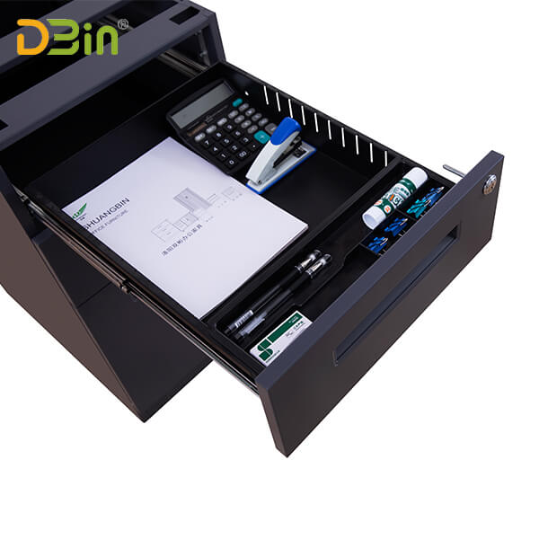 SB-X035 W390三抽黑色隐藏扣手固定柜（无上顶）